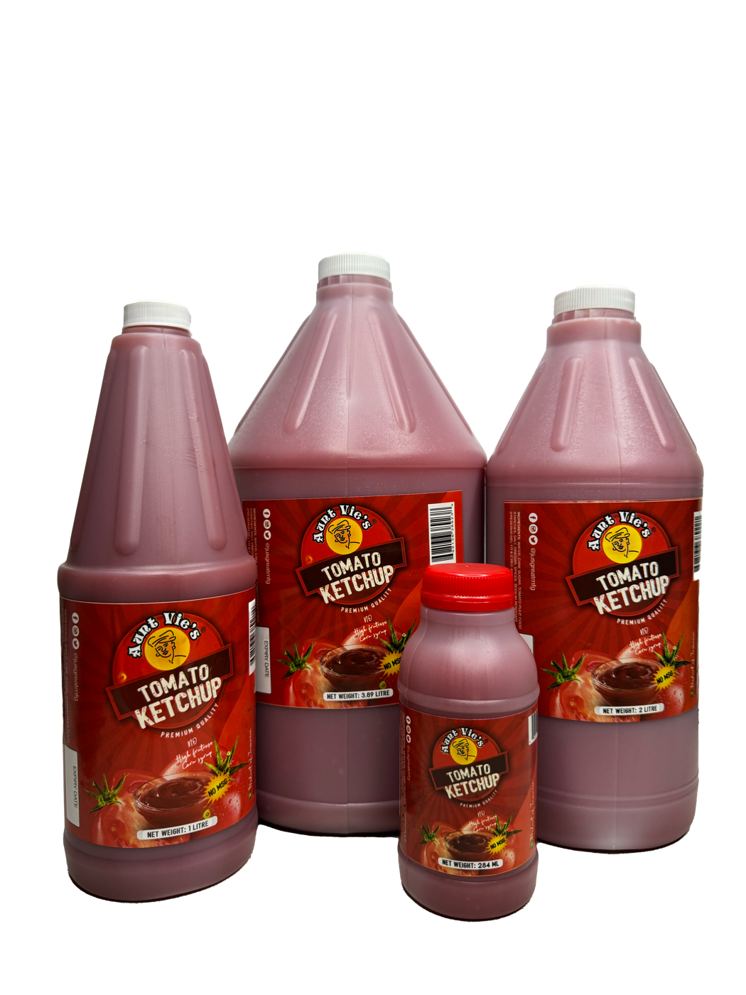 Assorted sizes of Aunt Vie's Tomato Ketchup
