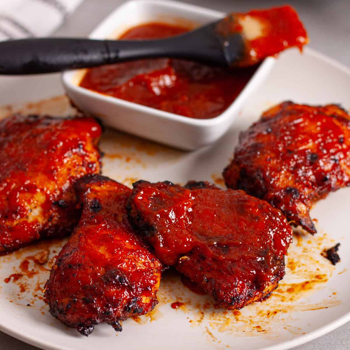 Barbecue chicken prepared for the table